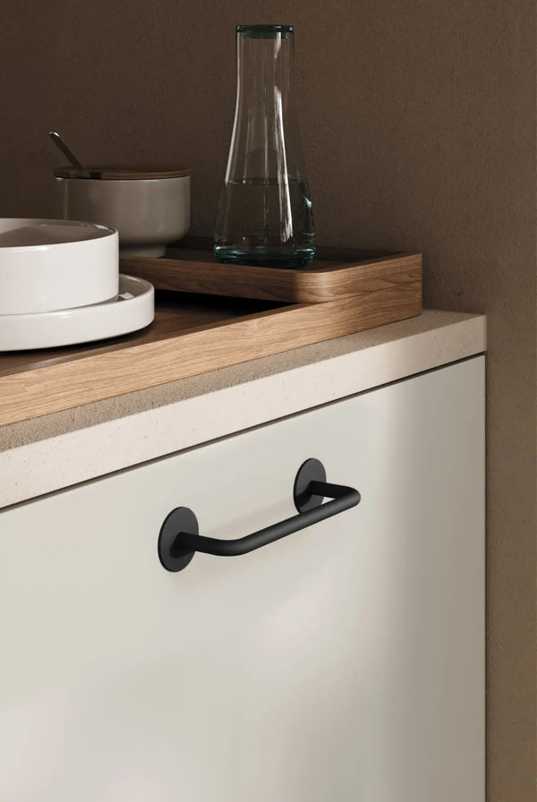 Mâner mobilier Viefe Milano, negru mat, 121 mm (interax 96 mm) - imagine 2