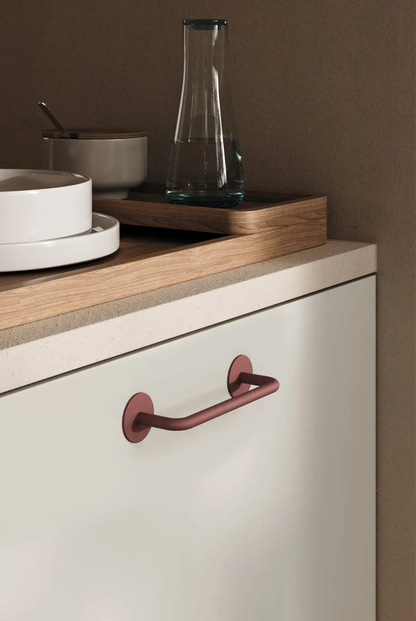 Mâner mobilier Viefe Milano, roșu volcano, 121 mm (interax 96 mm) - imagine 2