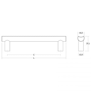 Mâner mobilier Viefe Moon, negru periat, 353 mm (interax 320 mm) - imagine 2