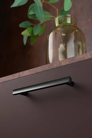 Mâner mobilier Viefe Moon, negru periat, 353 mm (interax 320 mm) - imagine 3