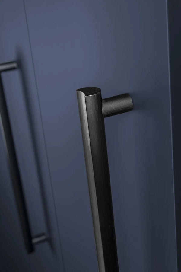 Mâner mobilier Viefe Moon, negru periat, 424 mm (interax 384 mm) - imagine 2