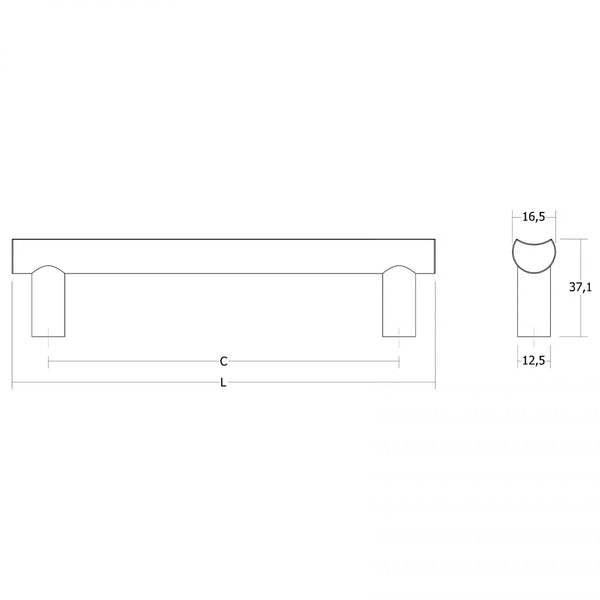 Mâner mobilier Viefe Moon, oțel inoxidabil, 193 mm (interax 160 mm) - imagine 2