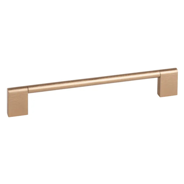 Mâner mobilier Viefe Nexx, alamă cava periată, 180 mm (interax 160 mm)