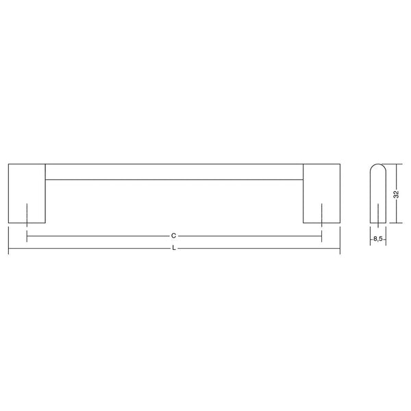 Mâner mobilier Viefe Nexx, bronz periat, 276 mm (interax 256 mm)