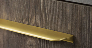 Mâner mobilier Viefe Nick, alamă periată, 178 mm (interax 160 mm) - imagine 2