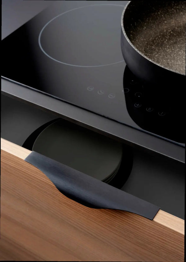 Mâner mobilier Viefe Noma, negru periat, 200 mm (interax 128 mm) - imagine 3