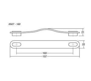 Mâner mobilier Viefe Oblong, negru și crom lucios, 197 mm (interax 160 mm)