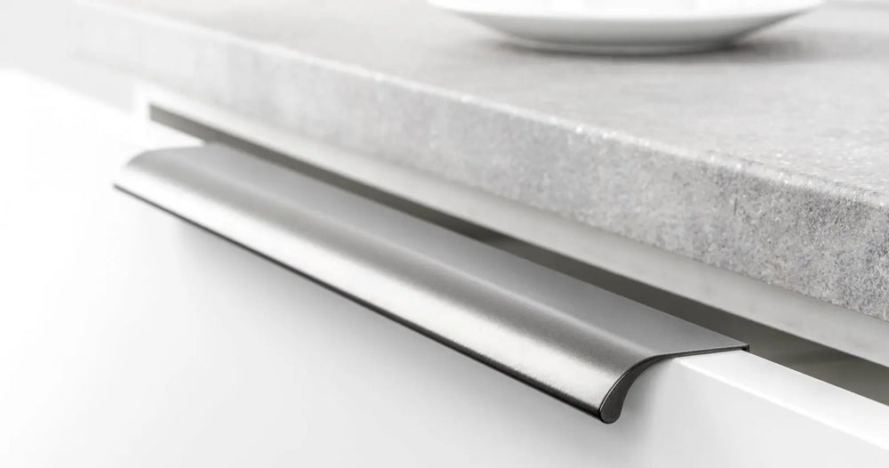 Mâner mobilier Viefe Ona, gri periat, 350 mm (interax 256 mm)