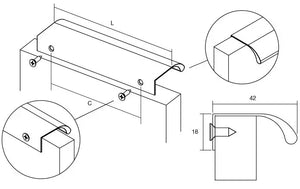 Mâner mobilier Viefe Ona, gri periat, 50 mm (interax 32 mm) - imagine 3