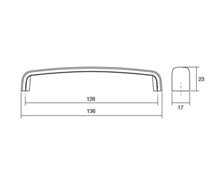 Mâner mobilier Viefe Orion, cupru antichizat, 136 mm (interax 128 mm) - imagine 3