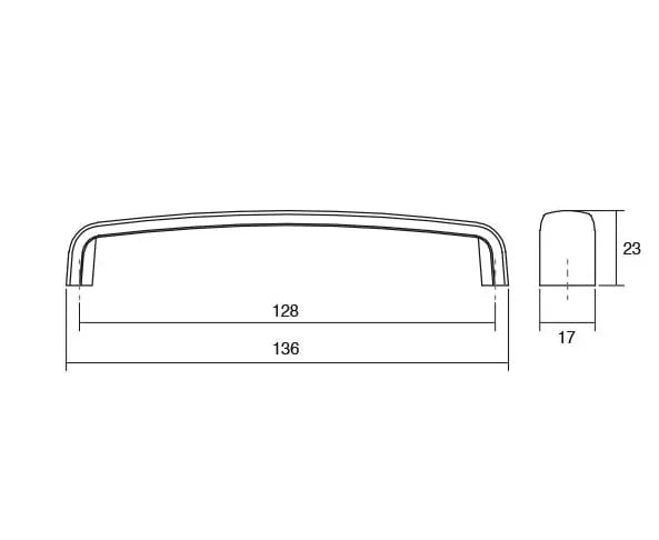 Mâner mobilier Viefe Orion, cupru antichizat, 136 mm (interax 128 mm) - imagine 3