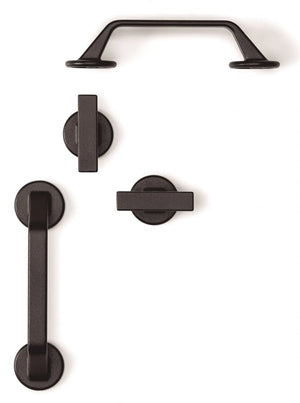 Mâner mobilier Viefe Oto, negru texturat, 168 mm (interax 128 mm)