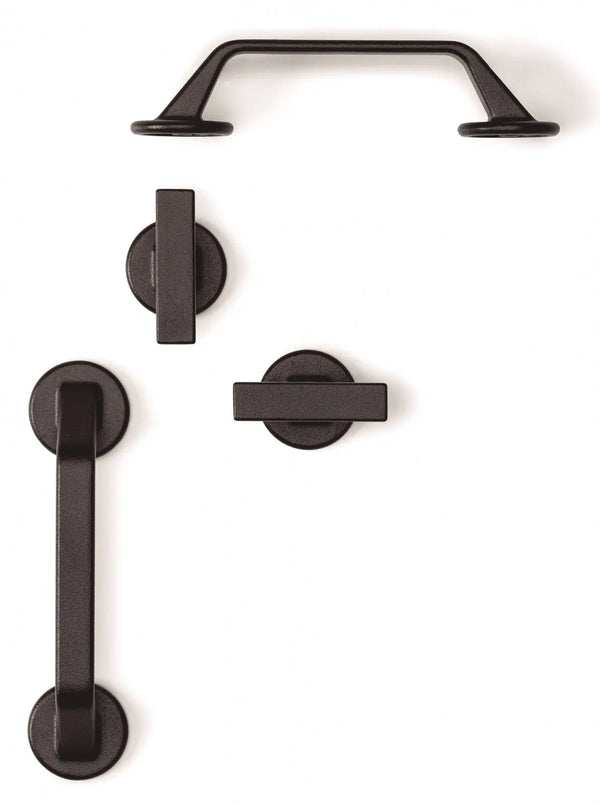 Mâner mobilier Viefe Oto, negru texturat, 168 mm (interax 128 mm)