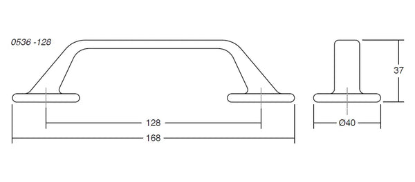 Mâner mobilier Viefe Oto, negru texturat, 168 mm (interax 128 mm) - imagine 2