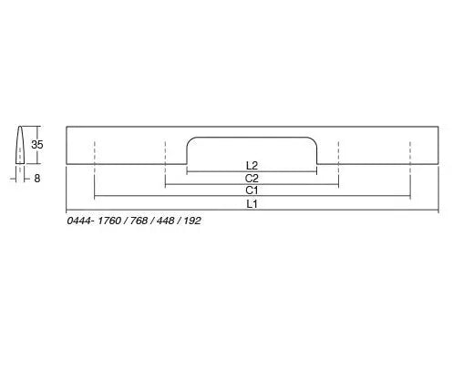 Mâner mobilier Viefe Peak, alb mat, 500 mm