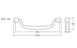 Mâner mobilier Viefe Pendant, negru mat, 138,4 mm (interax 128 mm)