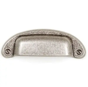Mâner mobilier Viefe Petra, argint antichizat, 97 mm (interax 64 mm) - imagine 4