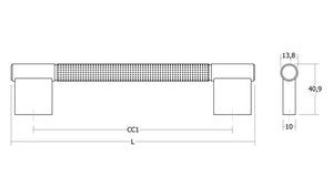Mâner mobilier Viefe Point, negru periat, 356 mm (interax 320 mm) - imagine 3