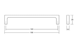 Mâner mobilier Viefe Pura, cupru lustruit, 168 mm (interax 160 mm) - imagine 3
