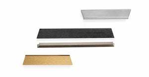 Mâner mobilier Viefe Rail, alamă cava periată, 180 mm (interax 160 mm) - imagine 2
