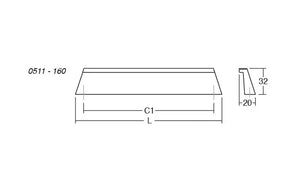 Mâner mobilier Viefe Rail, negru periat, 180 mm (interax 160 mm) - imagine 5