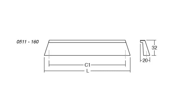 Mâner mobilier Viefe Rail, negru periat, 180 mm (interax 160 mm) - imagine 5