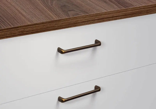 Mâner mobilier Viefe Redo, alamă antichizată, 201 mm (interax 192 mm) - imagine 2