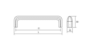Mâner mobilier Viefe Redo, cupru periat, 201 mm (interax 192 mm) - imagine 2