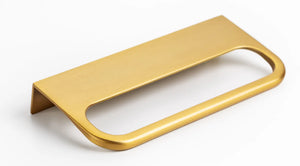 Mâner mobilier Viefe Rim, alamă cava periată, 120 mm (interax 96 mm) - imagine 3