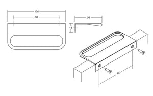 Mâner mobilier Viefe Rim, alamă, 120 mm (interax 96 mm) - imagine 4