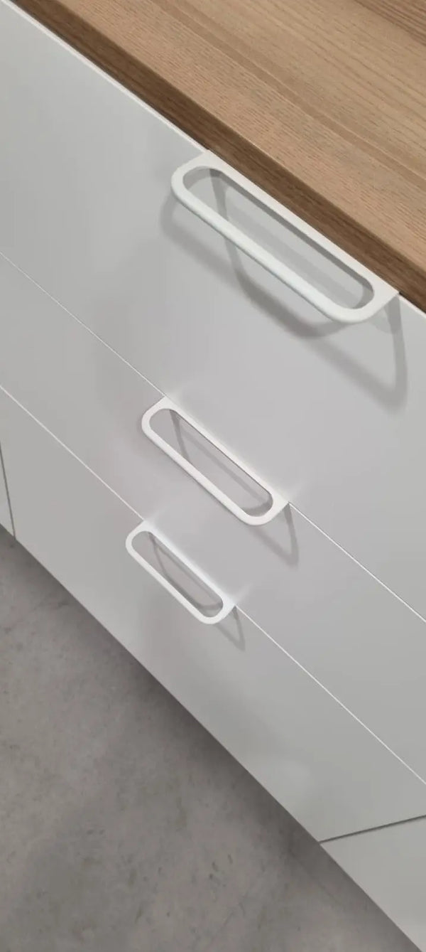 Mâner mobilier Viefe Rim, alb mat, 120 mm (interax 96 mm) - imagine 4