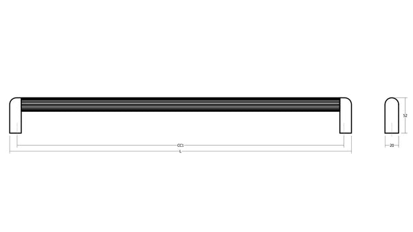Mâner mobilier Viefe Riss Big, alb mat, 502 mm (interax 480 mm) - imagine 4