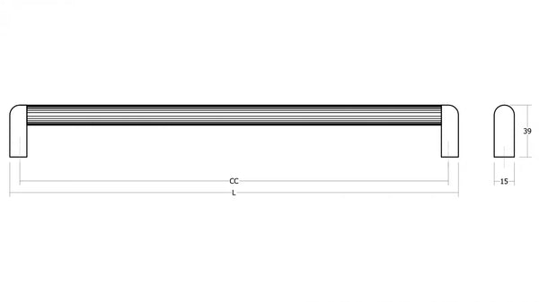Mâner mobilier Viefe Riss Mini, albastru midnight, 335 mm (interax 320 mm) - imagine 4