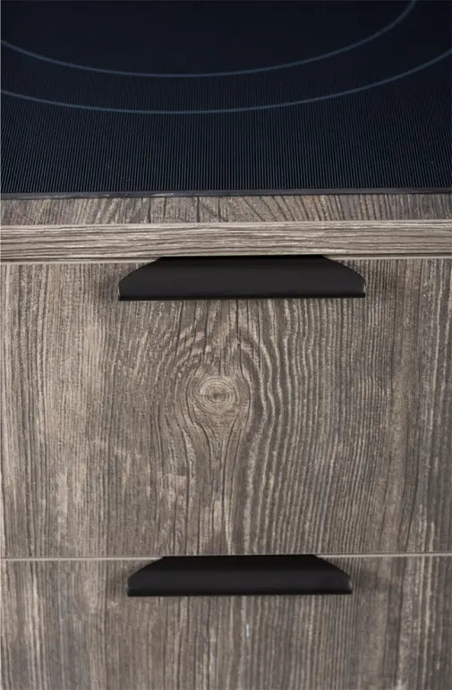 Mâner mobilier Viefe Ritta, negru mat, 130 mm (interax 64 mm)