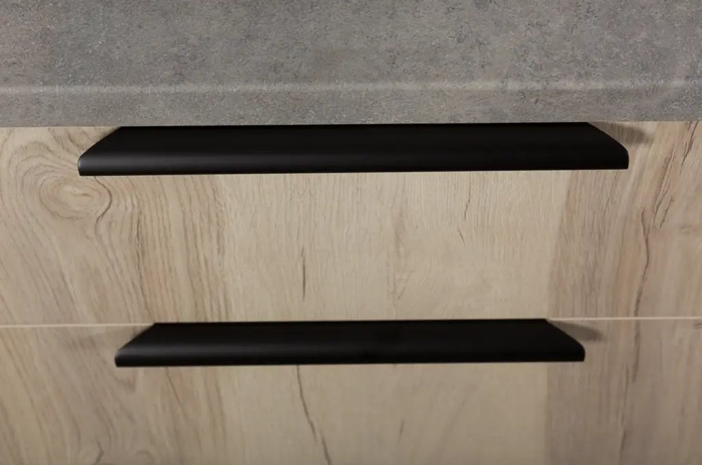 Mâner mobilier Viefe Ritta, negru mat, 260 mm (interax 128 mm)