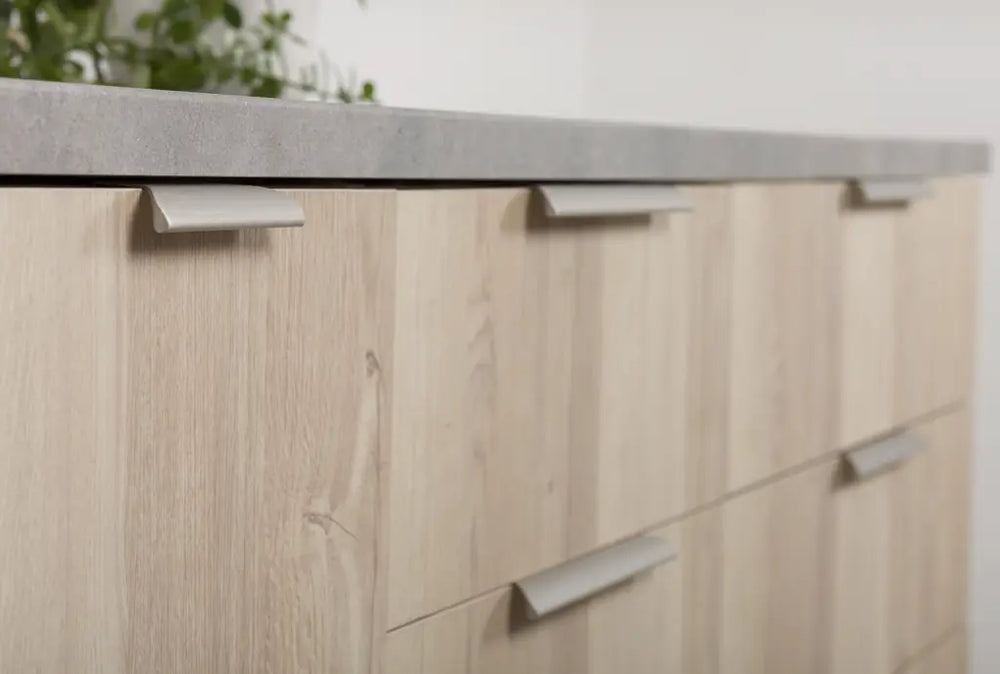Mâner mobilier Viefe Ritta, oțel inoxidabil, 130 mm (interax 64 mm)
