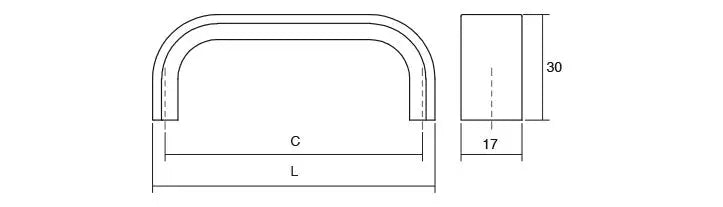 Mâner mobilier Viefe Sense Mini, crom lucios, 103 mm (interax 96 mm)
