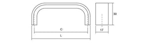 Mâner mobilier Viefe Sense Mini, crom lucios, 103 mm (interax 96 mm)