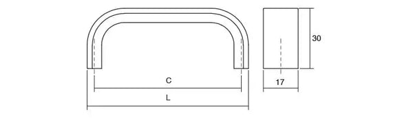 Mâner mobilier Viefe Sense Mini, crom lucios, 263 mm (interax 256 mm)