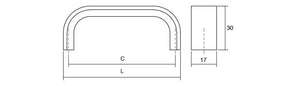 Mâner mobilier Viefe Sense Mini, oțel inoxidabil, 263 mm (interax 256 mm)