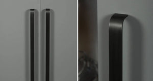 Mâner mobilier Viefe Sense, negru periat, 487 mm (interax 480 mm)