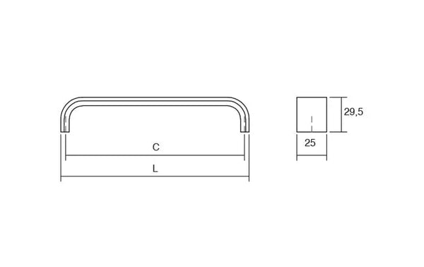 Mâner mobilier Viefe Sense, oțel inoxidabil, 487 mm (interax 480 mm) - imagine 3