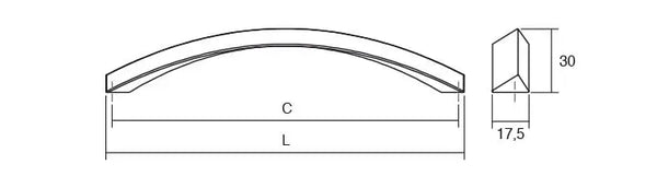 Mâner mobilier Viefe Smee, nichel periat, 166 mm (interax 160 mm) - imagine 3