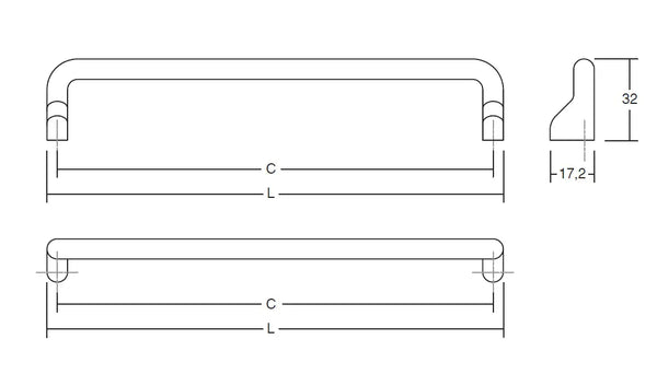 Mâner mobilier Viefe Soft, alb mat, 200 mm (interax 192 mm) - imagine 5