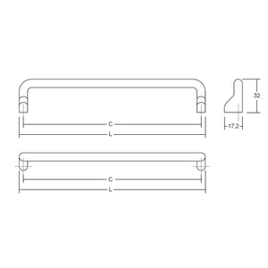 Mâner mobilier Viefe Soft, alb mat, 328 mm (interax 320 mm) - imagine 3