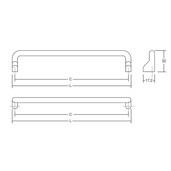 Mâner mobilier Viefe Soft, alb mat, 328 mm (interax 320 mm) - imagine 3