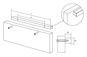 Mâner mobilier Viefe Step, crom lucios, 150 mm (interax 96 mm) - imagine 2