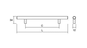 Mâner mobilier Viefe Tub, oțel inoxidabil, 192 mm (interax 128 mm) - imagine 2