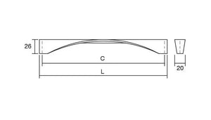 Mâner mobilier Viefe Twisted, crom lucios, 170 mm (interax 160 mm) - imagine 2