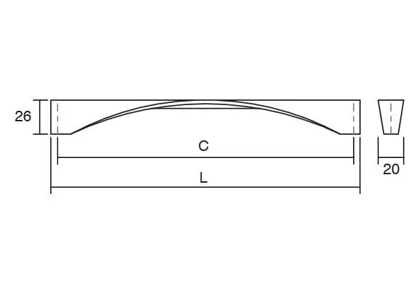 Mâner mobilier Viefe Twisted, nichel periat, 170 mm (interax 160 mm)